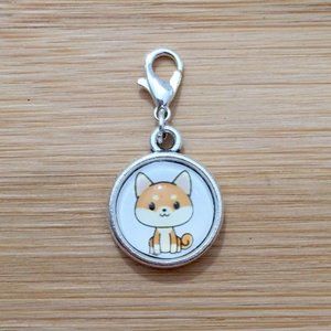 Planner Shiba Inu Glass Cabochon Charm